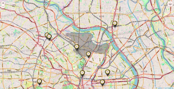 東京都のTHE PERSONAL GYMの店舗地図