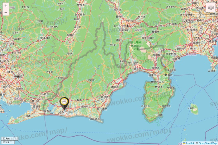 静岡県のTHE PERSONAL GYMの店舗地図