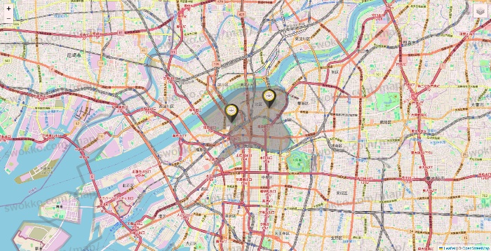 大阪府のTHE PERSONAL GYMの店舗地図