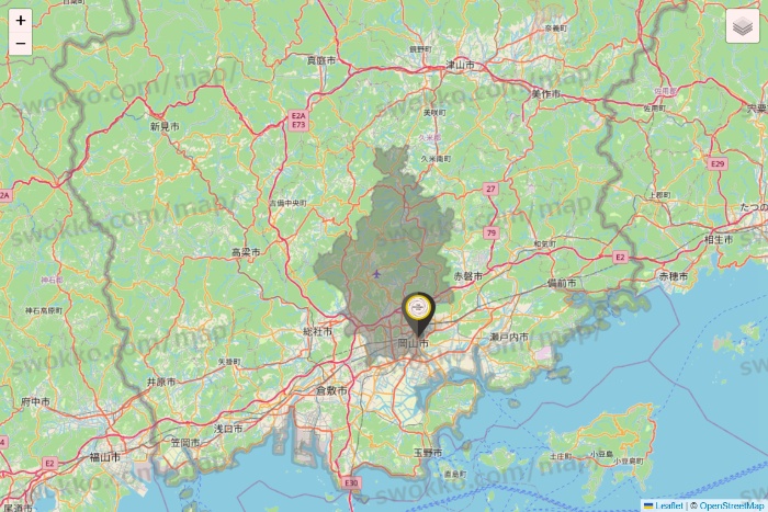 岡山県のTHE PERSONAL GYMの店舗地図