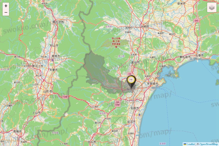 宮城県のTHE PERSONAL GYMの店舗地図