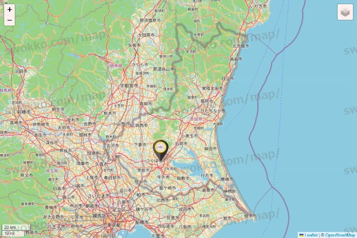 茨城県のTHE PERSONAL GYMの店舗地図