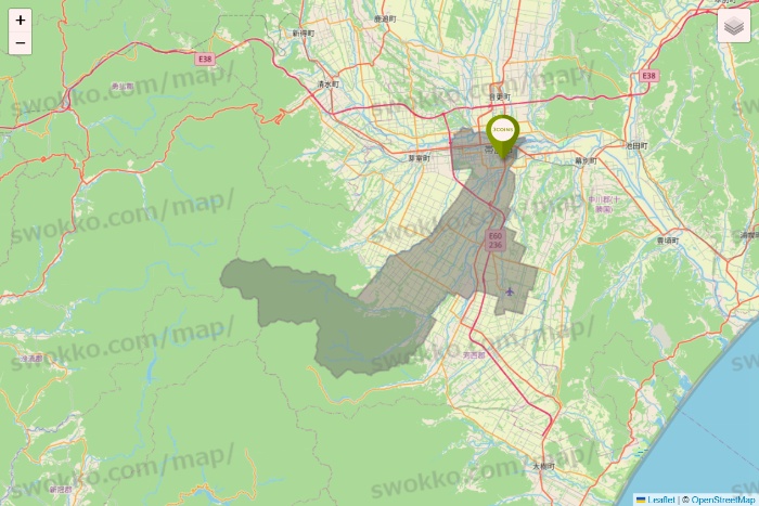 北海道の3COINSの店舗地図