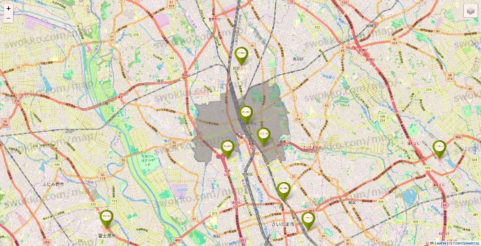 埼玉県の3COINSの店舗地図