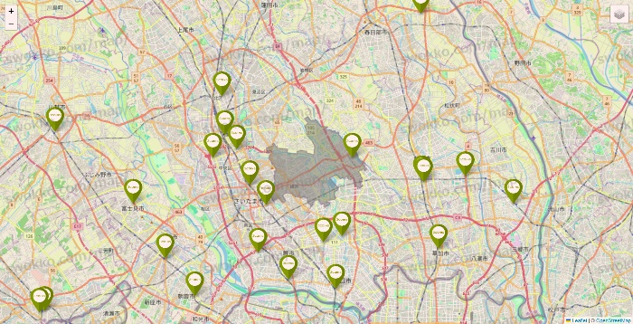 埼玉県の3COINSの店舗地図