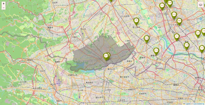 埼玉県の3COINSの店舗地図