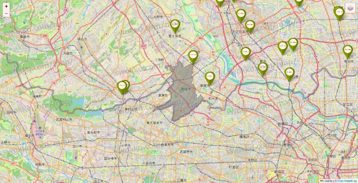 埼玉県の3COINSの店舗地図