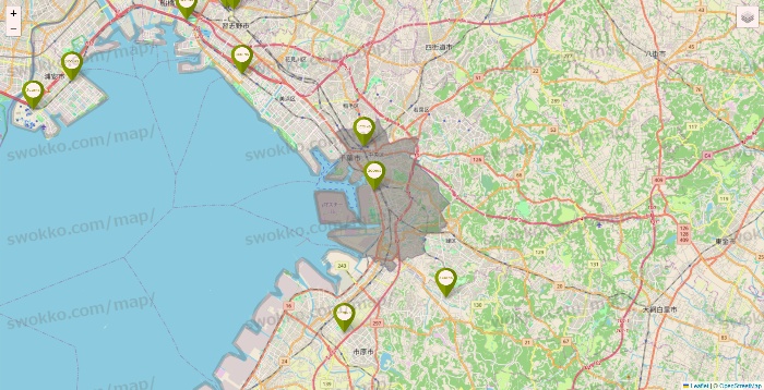 千葉県の3COINSの店舗地図