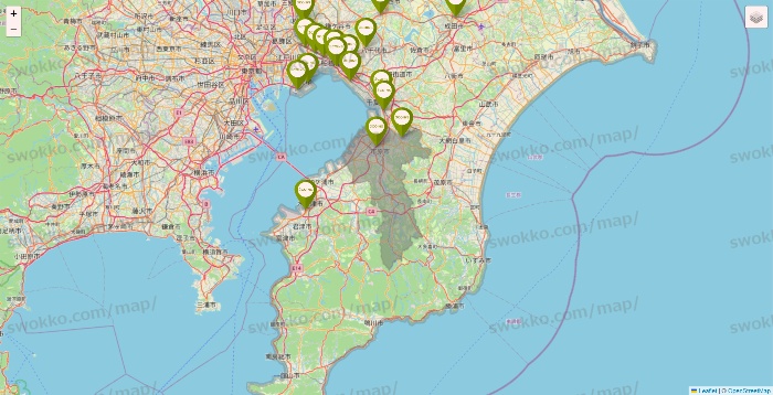 千葉県の3COINSの店舗地図