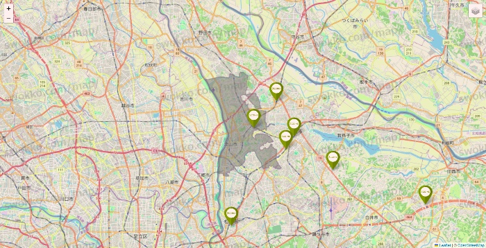 千葉県の3COINSの店舗地図
