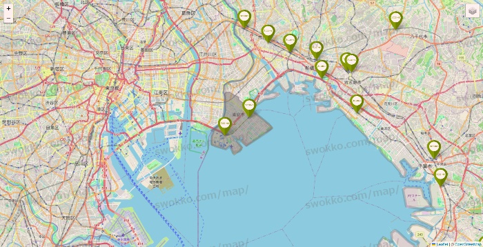 千葉県の3COINSの店舗地図