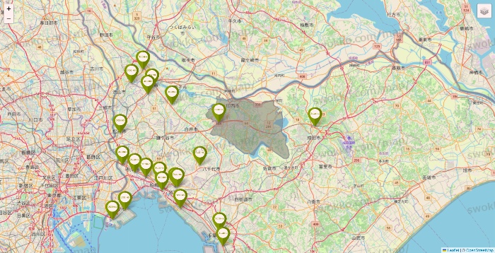 千葉県の3COINSの店舗地図