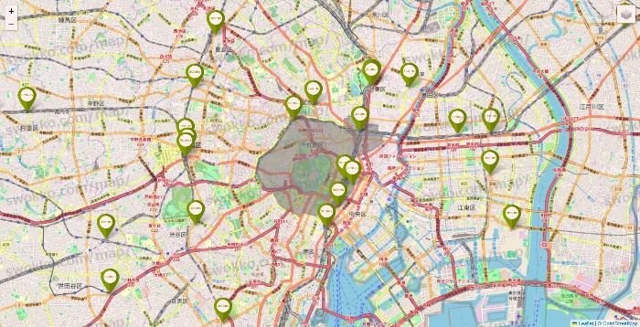 東京都の3COINSの店舗地図