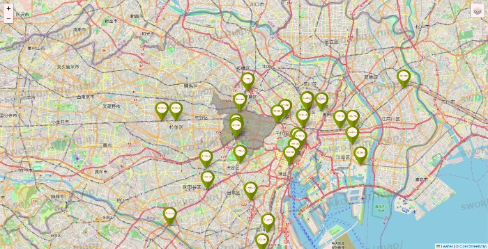 東京都の3COINSの店舗地図