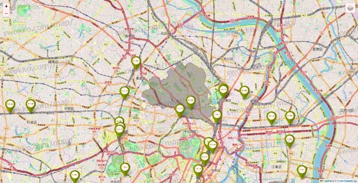 東京都の3COINSの店舗地図