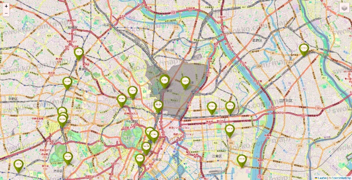 東京都の3COINSの店舗地図