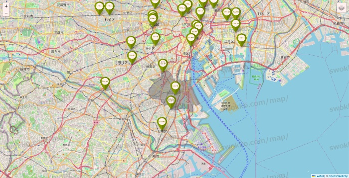 東京都の3COINSの店舗地図