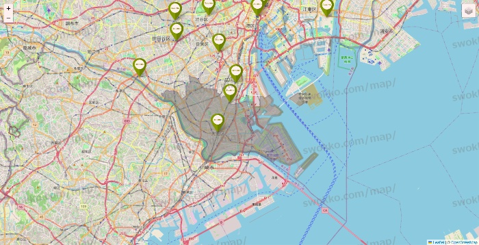 東京都の3COINSの店舗地図
