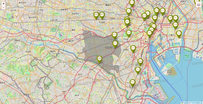 東京都の3COINSの店舗地図