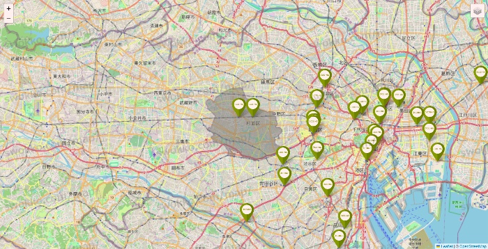 東京都の3COINSの店舗地図