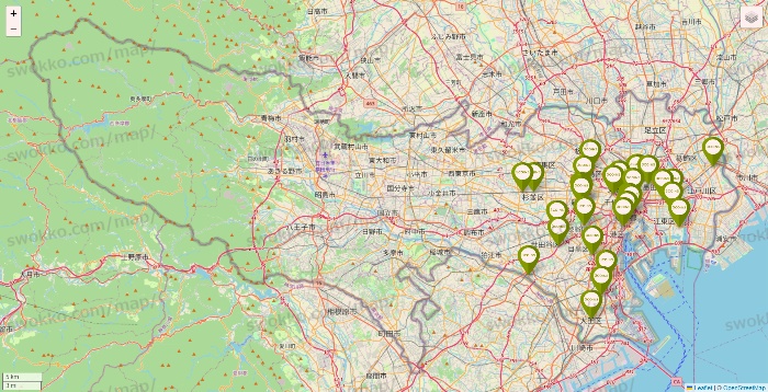 東京都の3COINSの店舗地図