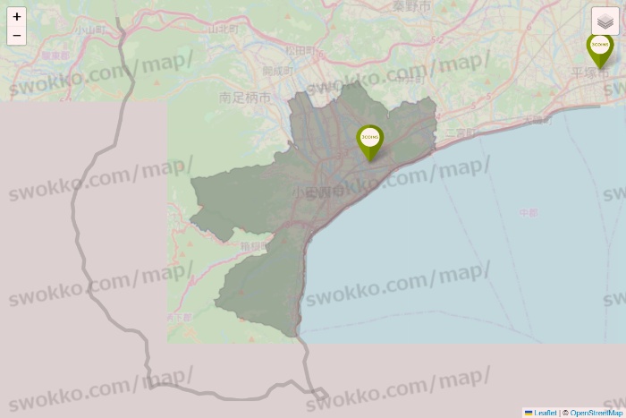 神奈川県の3COINSの店舗地図
