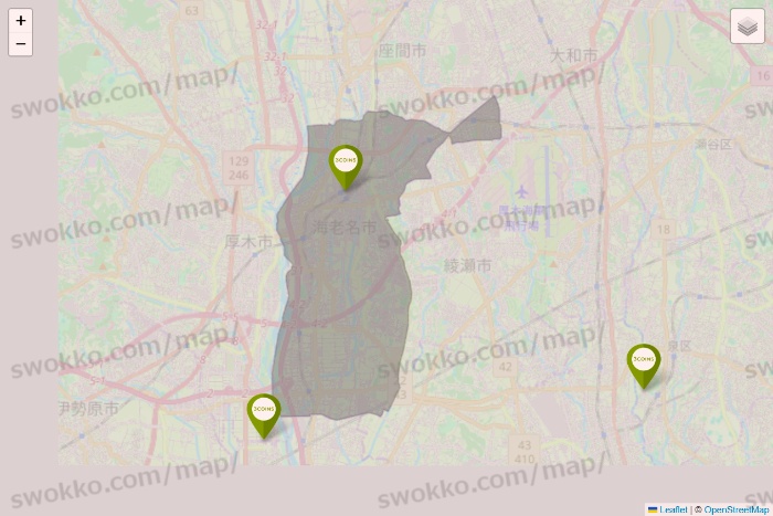 神奈川県の3COINSの店舗地図