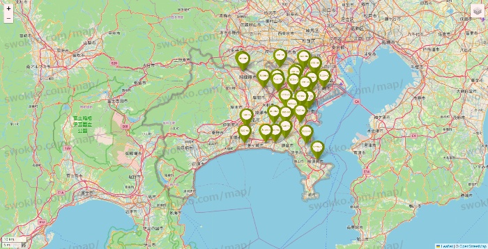 神奈川県の3COINSの店舗地図