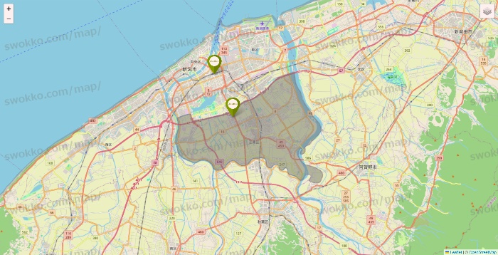 新潟県の3COINSの店舗地図