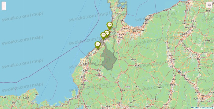 石川県の3COINSの店舗地図