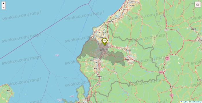 福井県の3COINSの店舗地図