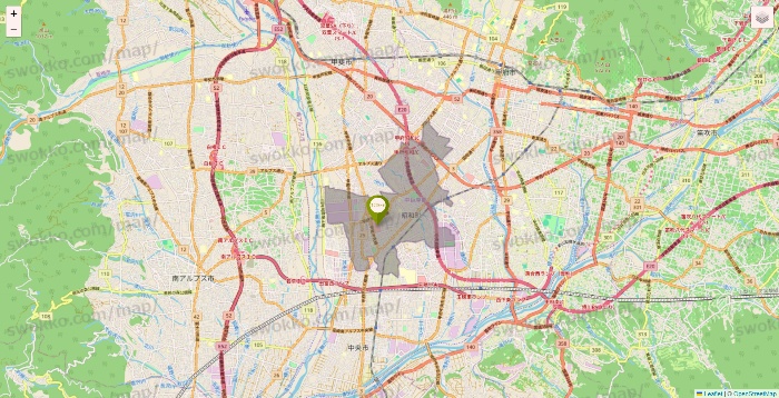 山梨県の3COINSの店舗地図