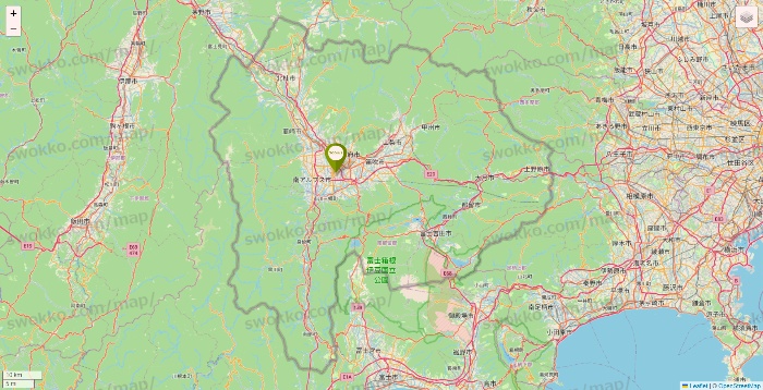 山梨県の3COINSの店舗地図