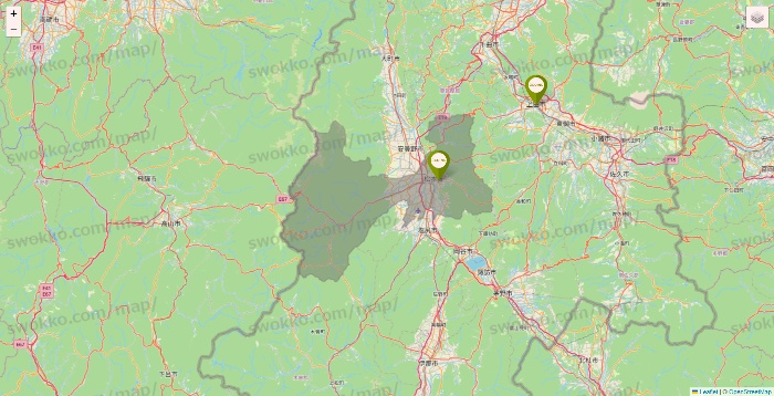 長野県の3COINSの店舗地図