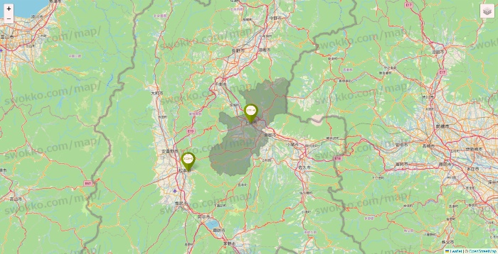長野県の3COINSの店舗地図