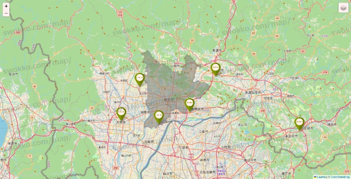 岐阜県の3COINSの店舗地図
