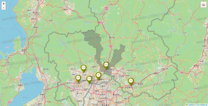 岐阜県の3COINSの店舗地図