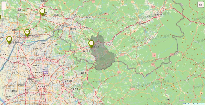 岐阜県の3COINSの店舗地図