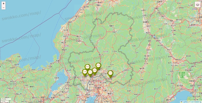 岐阜県の3COINSの店舗地図