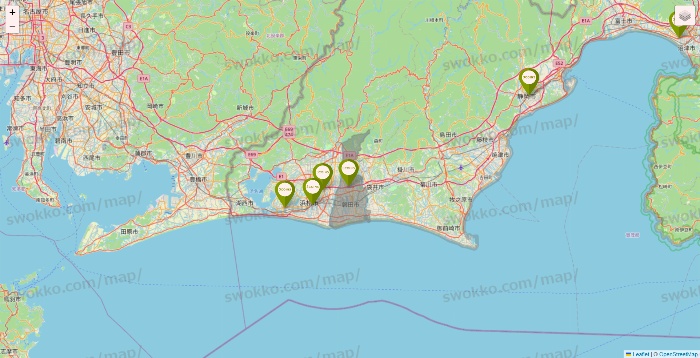 静岡県の3COINSの店舗地図