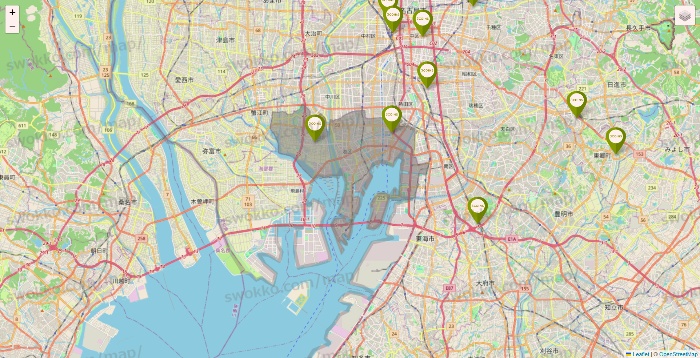 愛知県の3COINSの店舗地図
