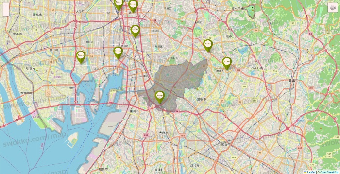 愛知県の3COINSの店舗地図