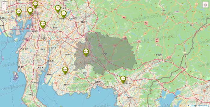 愛知県の3COINSの店舗地図