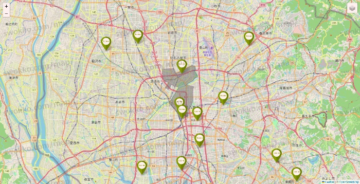 愛知県の3COINSの店舗地図