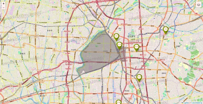 愛知県の3COINSの店舗地図