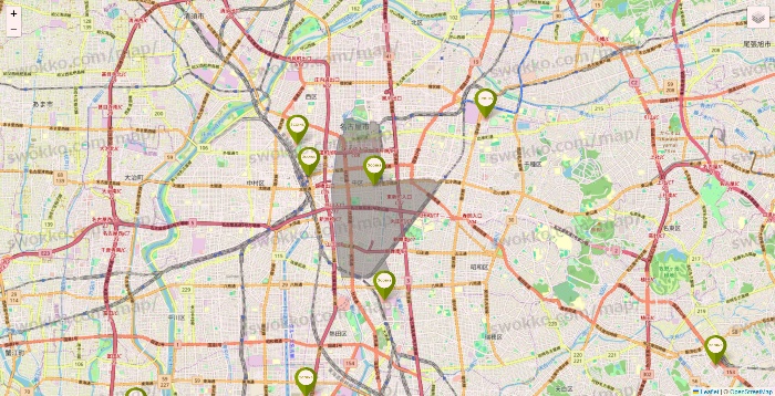 愛知県の3COINSの店舗地図