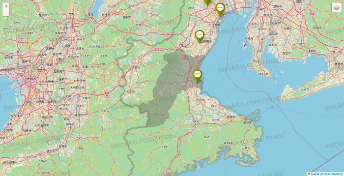三重県の3COINSの店舗地図
