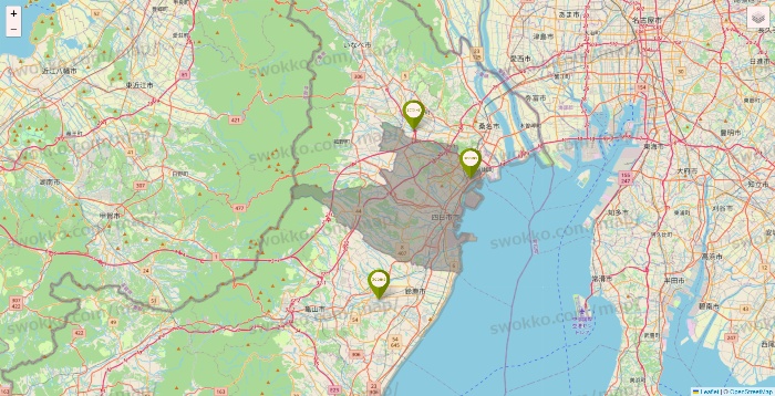 三重県の3COINSの店舗地図