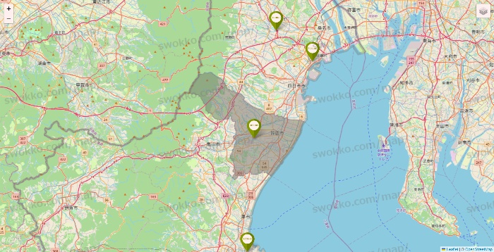 三重県の3COINSの店舗地図