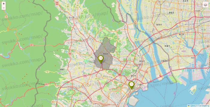 三重県の3COINSの店舗地図